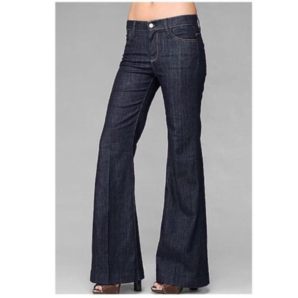 7 For All Mankind Ginger Flare Wide Leg Blue Jean